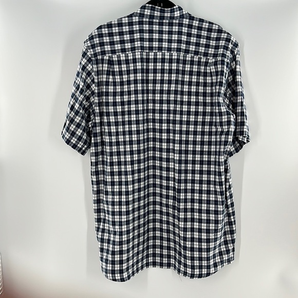 CARHARTT SHORT SLEEVE BLUE WHITE BUTTON DOWN COLLAR SHIRT LARGE - Picture 2 of 3
